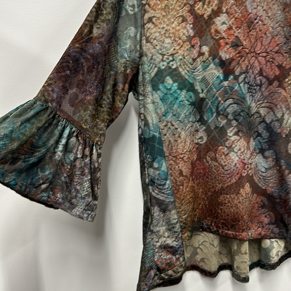 Bryn Walker Fran Tie Dye Velvet Top S - Picture 9 of 10